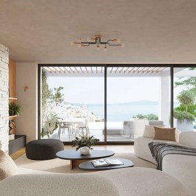 Stropné svietidlo Timbo 8, drevené telo svietidla, b