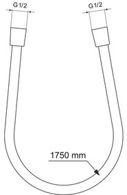 Sprchová hadica Ideal Standard plast 175 cm x 1/2" brushed zlato BE175A2
