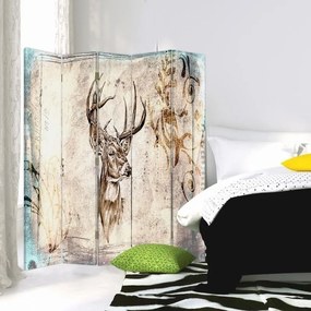 Ozdobný paraván, Elegantní jelen - 180x170 cm, päťdielny, obojstranný paraván 360°