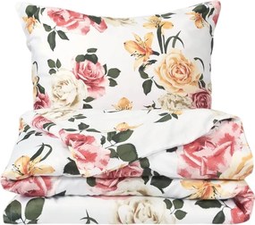 Matex Saténové obliečky Ruže s ľaliami, 140 x 200 cm, 70 x 90 cm