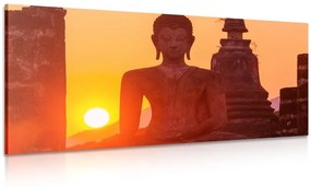 Obraz socha Budhu uprostred kameňov - 100x50