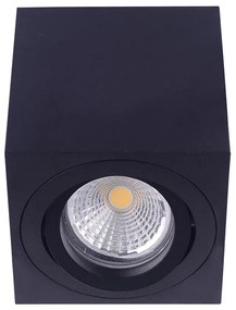 EMITHOR Stropné bodové osvetlenie DOWNLIGHT SURFACE, čierne, štvorec