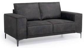 Antracitová pohovka z imitácie kože 164 cm Copenhagen – Scandic