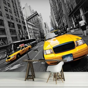 Fototapeta - Žlté taxi (254x184 cm)
