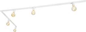 Moderný 1-fázový koľajnicový systém 5 svetiel vrátane objímky E27 biela - Jeana