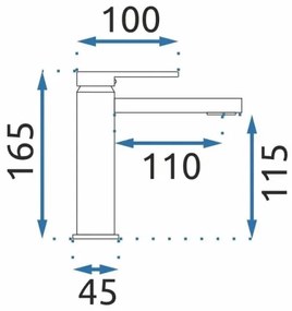 REA-B6555 - Umývadlová batéria VERSO 16,5 cm brúsené zlato