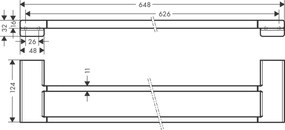 Hansgrohe AddStoris, držiak na uterák dvojitý, kartáčovaný bronz, HAN-41743140