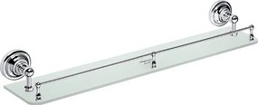 Bemeta Design RETRO chróm: Polička, 600 mm, s hrazdou, sklo - 144302262