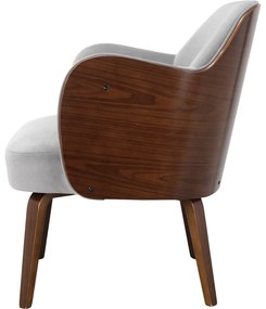 Sivé zamatové kreslo Haruko - Støraa