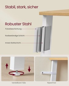 Knižnica do rohu, 4-poschodová rebríková polica 33×33×125 cm, prírodná - biela farba