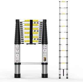 Stabilný teleskopicky hliníkový rebrík 5M