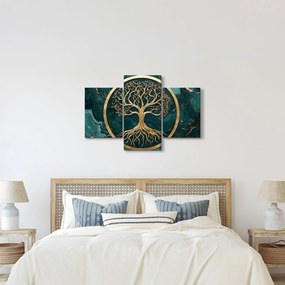 Obraz – Zlatý strom života v mramore (90x60 cm)