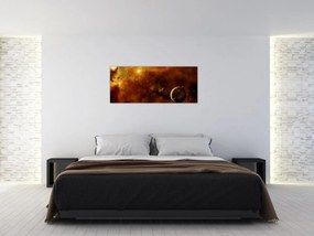 Obraz - Planéty s hmlovinou (120x50 cm)