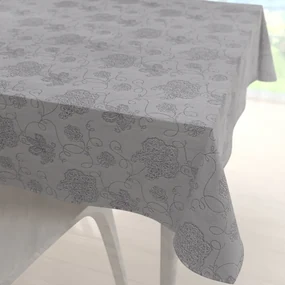 Biante Teflónový štvorcový obrus TF-083 Kvetované ornamenty na sivom 100x100 cm
