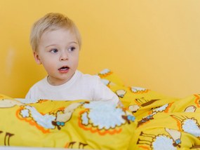Bavlnené obliečky do postieľky Beránkovia žlté