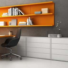 Kancelárska zásuvková komoda BLOCK, 800 × 400 × 710 mm, 4 zásuvky, biela