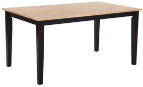 Drevený jedálenský stôl 150 x 90 cm svetlé drevo/čierna GEORGIA Beliani