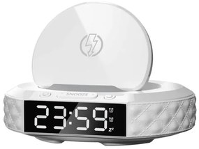 Immax 08983L - Budík s LCD a bezdrôtovou Qi nabíjačkou 27W/9V biely