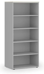 Kancelársky regál PRIMO GRAY, 800 x 500 x 1781 mm, sivá/breza