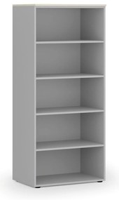Kancelársky regál PRIMO GRAY, 800 x 500 x 1781 mm, sivá/breza
