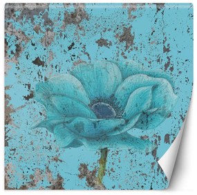 Gario Fototapeta Tyrkysový kvet na stene Materiál: Vliesová, Rozmery: 100 x 100 cm