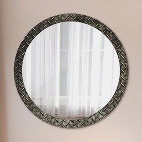 Okrúhle ozdobné zrkadlo Oceľová textúra fi 100 cm