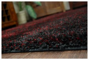 Kusový koberec Shaggy Narin čierno červený 180x270cm