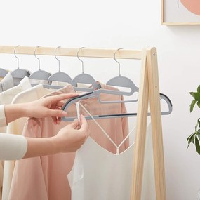 Plastové vešiaky na šaty vysokej kvality, protišmykové, 20 ks, šedé