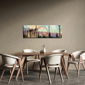 Obraz - Akropolis, Atény, Grécko (s hodinami) (90x30 cm)