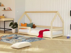 Nízka posteľ domček SAFE 8v1 z dreva so zábranou