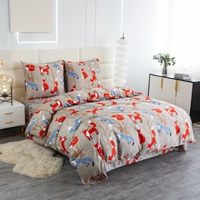 Obliečky z mikrovlákna ČERVENÁ LÍŠKA hnedé Rozmer obliečky: 2 ks 70 x 90 cm | 200 x 220 cm