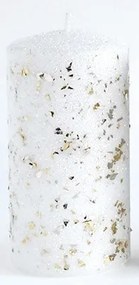 Vánoční svíčka GLAMOUR 7x10 cm bílá