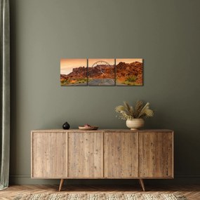 Obraz cesty a skál (s hodinami) (90x30 cm)