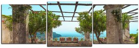 Obraz na plátne - Staroveká záhrada na morskom pobreží - panoráma 5249D (120x40 cm)