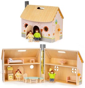 EcoToys Domček pre bábiky, drevo, 4139