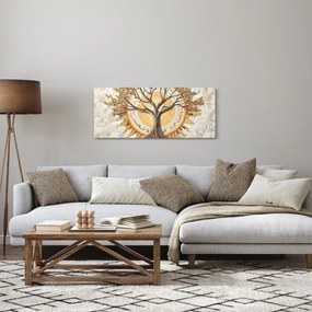 Obraz – Zlatý strom života v mozaike (120x50 cm)