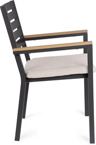 Antracitová kovová záhradná stolička Henna – Bizzotto