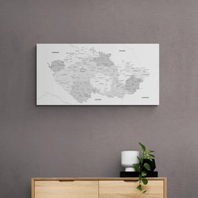Obraz elegantná šedá mapa Česka - 120x60