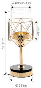 Dekorstudio Zlatý kovový svietnik PALERMO M
