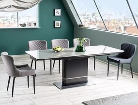 Jedálenský rozkladací stôl Pallas 160/210 cm keramika sivý mramor/čierny