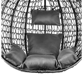 AKCIA Čierne závesné kreslo KOKON bez stojana II. akosť