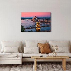 Obraz - Panorama mesta, Budapešť, Maďarsko (90x60 cm)