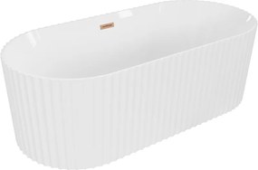 Mexen Paola voľne stojaca vaňa 170x80 cm biela lesk, medený prepad