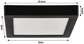 BERGE Štvorcový LED panel prisadený - čierny - 18W - PC - neutrálna biela