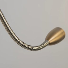 Nástenná lampa bronzová vrátane LED s ramenom na čítanie - Brescia Combi