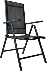 TRENDIE Záhradné stoličky s polohovateľným operadlom sada 2ks sivé