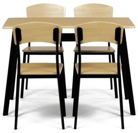 Autronic BONTEC Jedálenský set so 4 stoličkami, 110x70x76cm, mdf, dub, AUT-O2222 OAK Farba: Prírodné