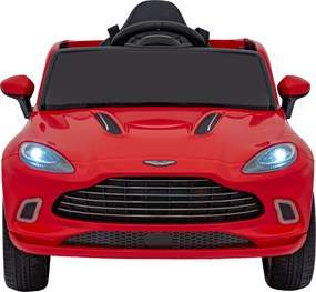 Ramiz Elektrické autíčko Aston Martin DBX pre deti červené + diaľkové ovládanie + EVA kolesá + pásy + plynulý štart + audio LED