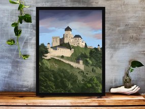 Poster Trenčiansky hrad - Poster A3 + čierny rám (46,8€)