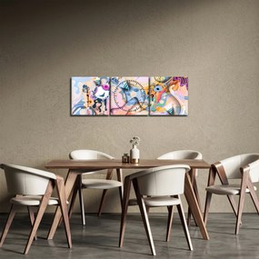 Obraz - Rozprávková abstrakcia (s hodinami) (90x30 cm)